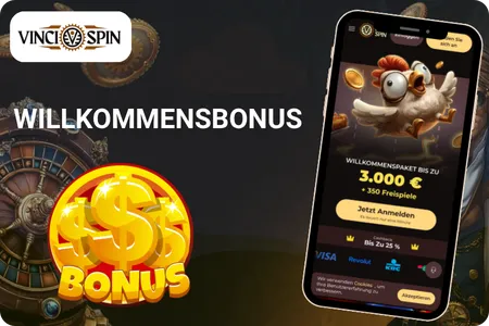 Vincispin Casino Willkommensbonus